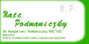 mate podmaniczky business card